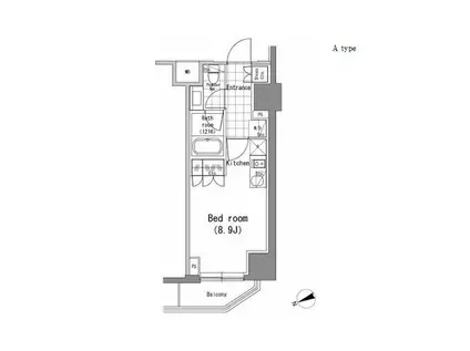 パークハビオ新橋(ワンルーム/6階)の間取り写真