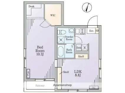 ZEELA月島(1LDK/5階)の間取り写真