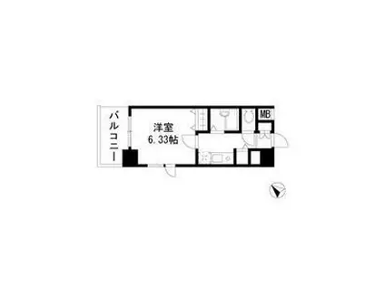 ドエルイン月島(1K/7階)の間取り写真