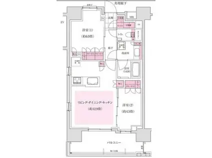 ディームス木場(2LDK/1階)の間取り写真