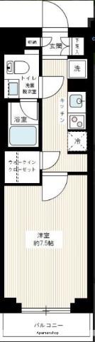 AZEST亀戸Ⅱ(1K/1階)の間取り写真