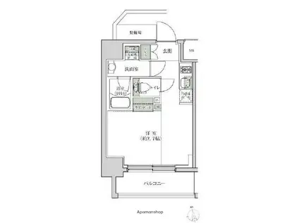 ルブリカント アラカワ ベース(ワンルーム/5階)の間取り写真