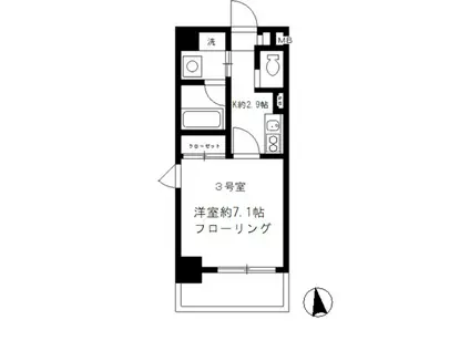 トランスパレント(1K/7階)の間取り写真