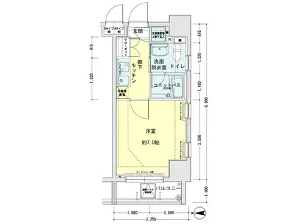 メインステージ錦糸町駅前2(1K/10階)の間取り写真