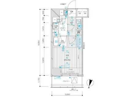 メインステージ九段下(1K/4階)の間取り写真