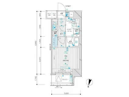 メインステージ九段下(1K/9階)の間取り写真