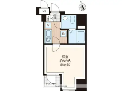 ラシクラスLAZOギンザイースト(1K/7階)の間取り写真