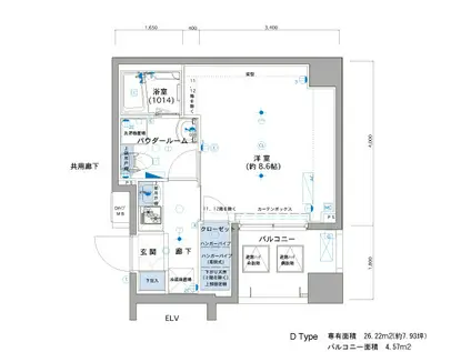 メインステージ亀戸Ⅲ(1K/5階)の間取り写真