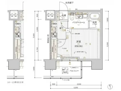 メインステージ東日暮里(1K/9階)の間取り写真