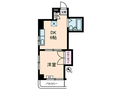 メゾン丸十(1DK/8階)の間取り写真