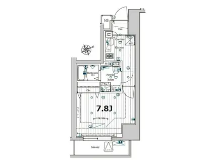 メイクスデザイン門前仲町GARDEN(1K/9階)の間取り写真