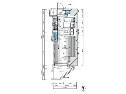 メインステージ門前仲町Ⅱ(1K/12階)の間取り写真