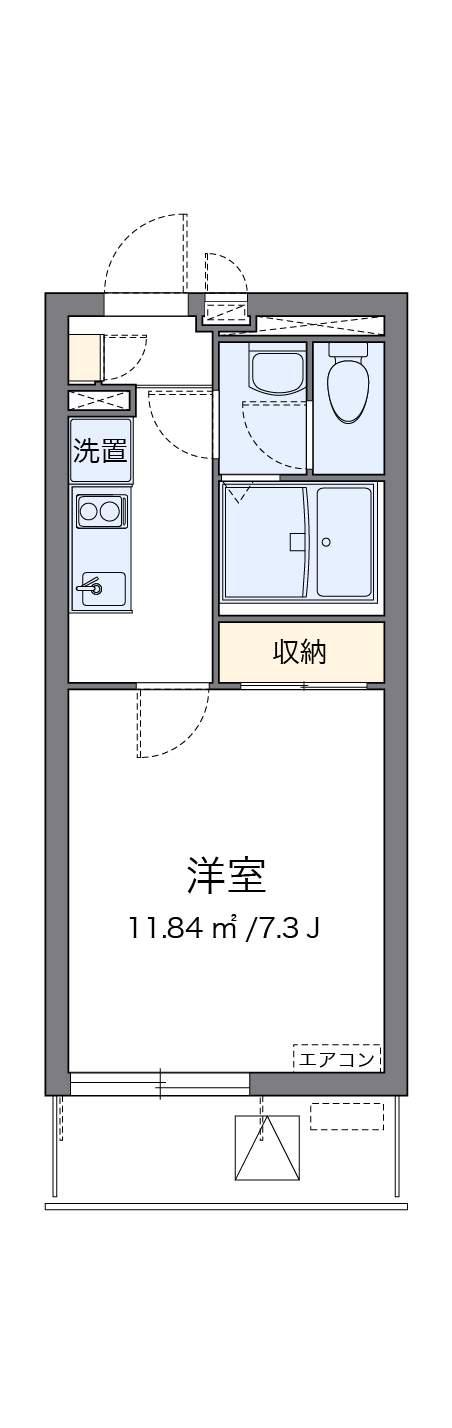 クレイノサニープレイス(1K/3階)の間取り写真