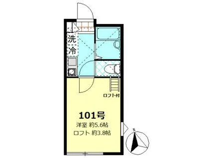 メイプルコート曳舟(1K/1階)の間取り写真