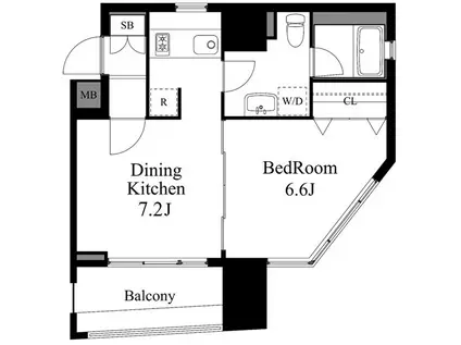 ドゥーエ両国(1DK/2階)の間取り写真