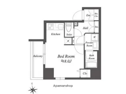 GENOVIA木場SKYGARDEN(1K/3階)の間取り写真