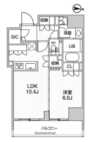 ガリシア森下Ⅴ(1LDK/7階)の間取り写真
