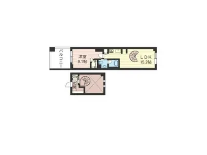 レジデンスシャルマン月島(1LDK/7階)の間取り写真