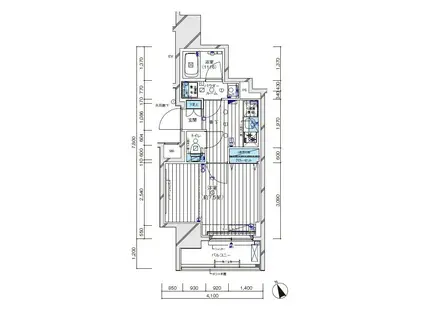 メインステージ船堀(1K/1階)の間取り写真