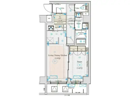 ブライズフォルム墨田(1LDK/4階)の間取り写真