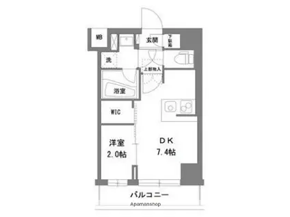 ラグゼナ錦糸町(1DK/7階)の間取り写真