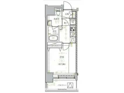 ベルシード大島(1K/4階)の間取り写真