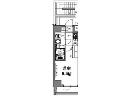 S-RESIDENCE亀戸LUME(1K/11階)の間取り写真