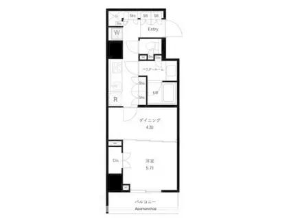 ジェノヴィア 両国Ⅵ GREEN VEIL(1DK/8階)の間取り写真