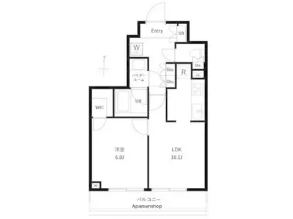 ジェノヴィア 両国Ⅵ GREEN VEIL(1LDK/2階)の間取り写真