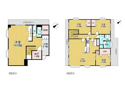 ニューパールハイツ(4SLDK/3階)の間取り写真