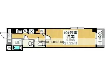 HIROAD大島(1K/1階)の間取り写真