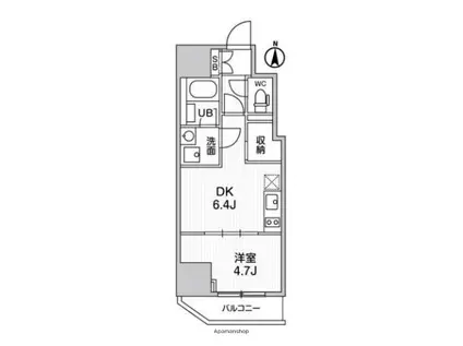 ALTERNA亀戸Ⅲ(1DK/13階)の間取り写真