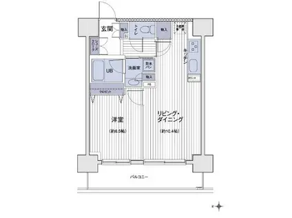エスティメゾン大島(1LDK/15階)の間取り写真