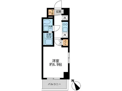 アーデン門前仲町(1K/2階)の間取り写真