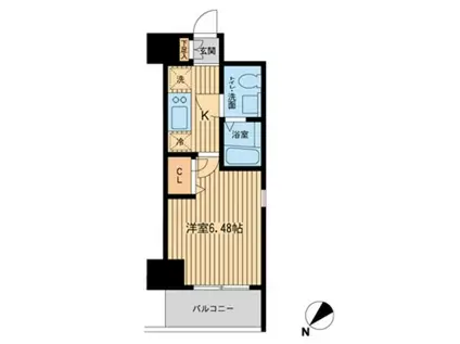 エコロジー潮見レジデンス(1K/4階)の間取り写真