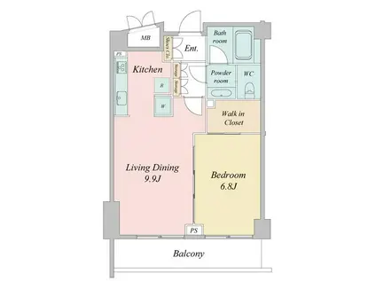 パークプレイス三田(1LDK/3階)の間取り写真