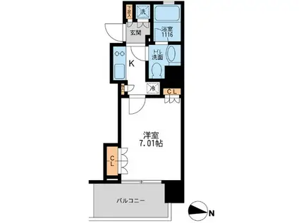 アーデン清澄白河(1K/2階)の間取り写真
