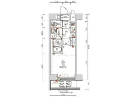 ALTERNA西大島(1K/2階)の間取り写真