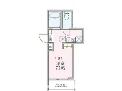 GLANZCUBE大島(ワンルーム/1階)の間取り写真