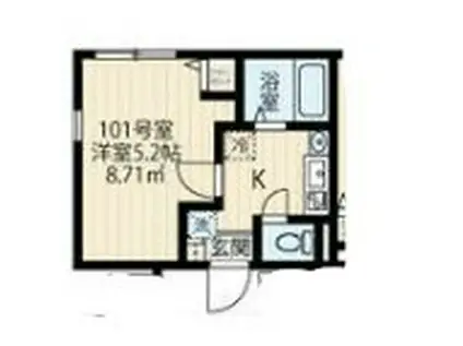 グランクオール南砂町ウエストレジデンス(1K/1階)の間取り写真