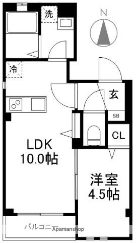 HALE KURAMAE(1LDK/1階)の間取り写真
