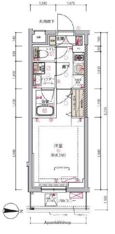 アルコバレーノ東向島(1K/4階)の間取り写真