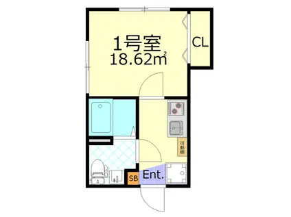 ルーエ南小岩(1K/2階)の間取り写真