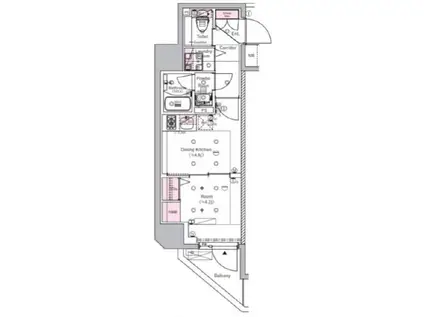 SYFORME SUMIYOSHIⅡ(1DK/6階)の間取り写真