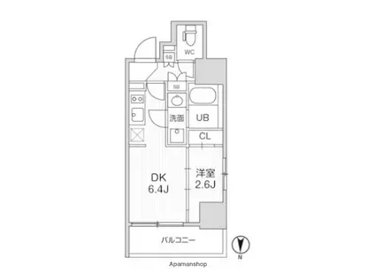グラシアプレイス東陽町(1DK/7階)の間取り写真