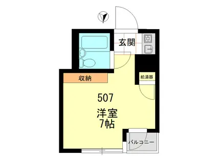 ロジマン西麻布(ワンルーム/5階)の間取り写真