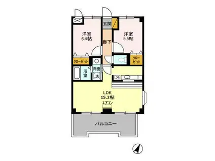 クレスタ妙典(2LDK/4階)の間取り写真