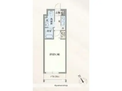 グランパセオ門前仲町(1K/1階)の間取り写真