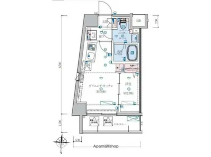 リヴシティ住吉(1DK/8階)の間取り写真