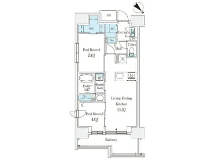 リテラス西日暮里(2LDK/3階)の間取り写真